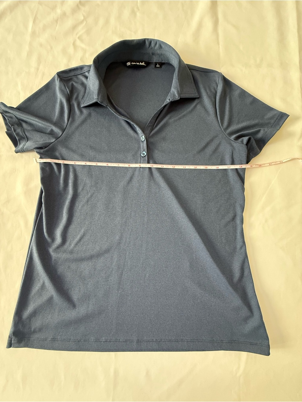 Travis Mathew Slate Blue Short-Sleeve Polo Top